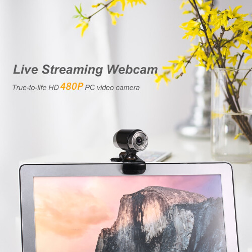 Draaibare USB-clipwebcam 480p voor pc en laptop
