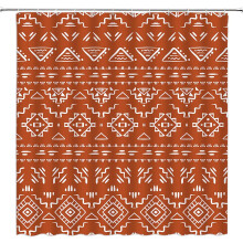 Cortina de chuveiro geométrica boho, laranja, 90x180cm