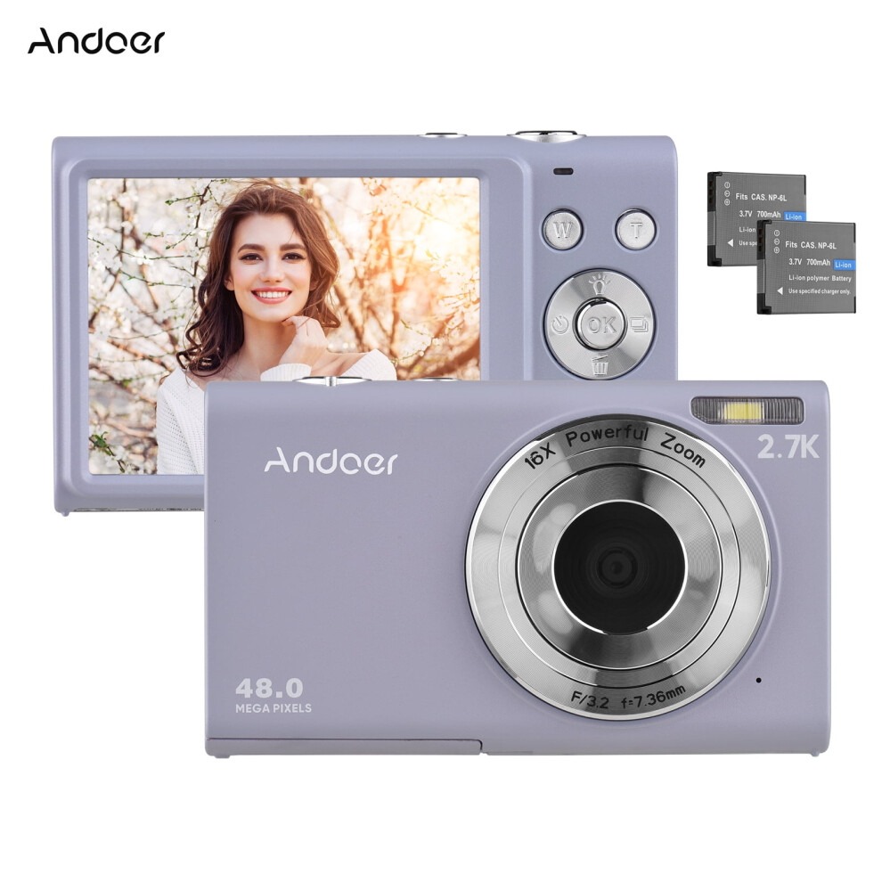 Andoer 2.7K Digital Camera, 48Mp, 16X Zoom, 2.88" Ips Screen 9450273220284