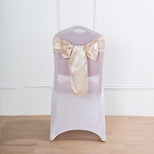 Beige satinstolsbågar – 20 st, 15 x 283 cm