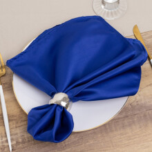 Guardanapos de cetim Lamour azul royal, 50 cm (20"), pacote com 5 unidades