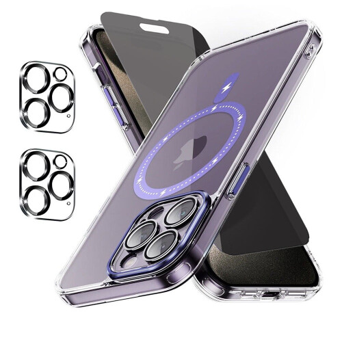 Capa magnética Xhy para iPhone 15 Pro Max roxa (1 unidade)