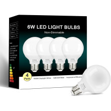 Ampoules LED globe G25E26 5000K 6W (lot de 4)