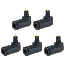 Toslink haakse adapter, zwart PVC, vrouwelijk naar draaibaar