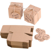 Cajas de papel kraft color caqui para regalos de fiesta (50 unidades)