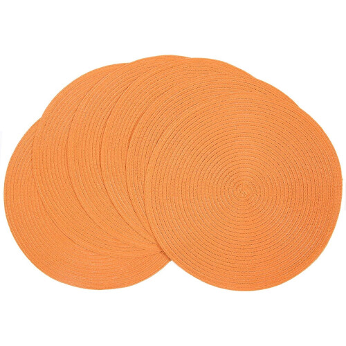 Jogo de 6 jogos americanos redondos trançados – 38 cm (15 polegadas)