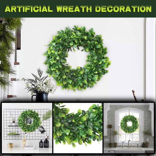 Guirlanda artificial de buxo de 40 cm (16 polegadas)