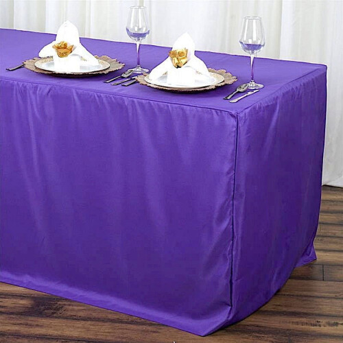Nappe ajustée violette en polyester pour table de banquet de 183 cm (72 pouces).