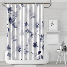 Blue Floral Shower Curtain 72 x 72 in