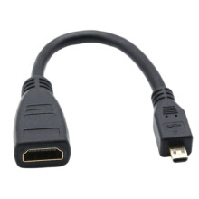 Cavo da Micro HDMI a HDMI, 15 cm, HDMI 1.4, nero