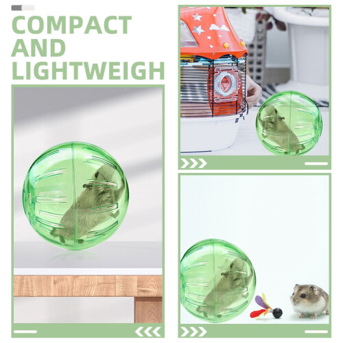 Compact Lightweight Hamster Running Ball Light Green Safe ABS Material for Pets 2