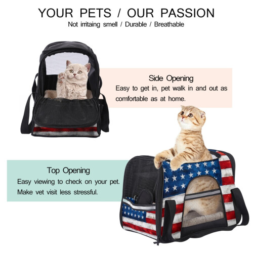Τσάντα μεταφοράς κατοικίδιων με μαλακές πλευρές σε vintage στυλ για γάτες και μικρά 2