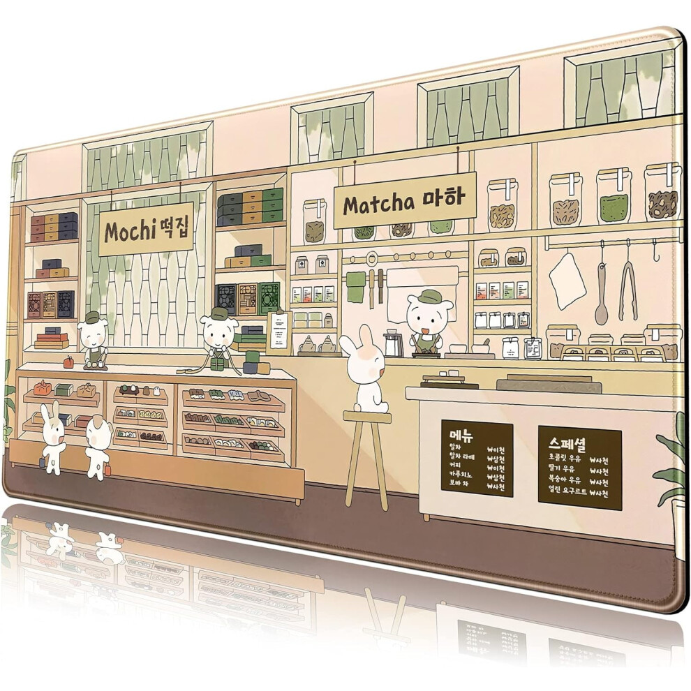 Kawaii Anime Desk Mat 31.5 X 15.7 In Non-Slip Beige 9450273274577