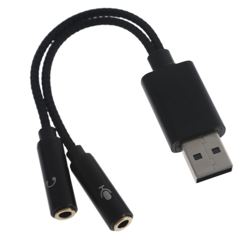 USB-A til 3,5 mm mikrofonheadsetadapter lydkort
