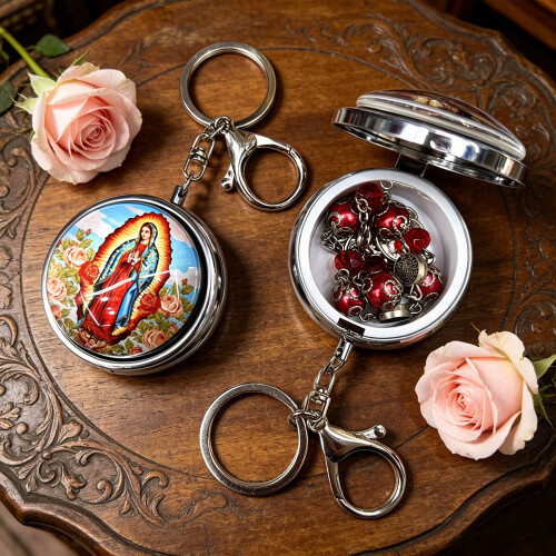 Rosenkranz Eucharistische Box Schlüsselanhänger Schmuck-2 2