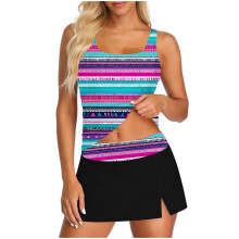 Women's neck swimsuit, loose fit, color blocking, design,-20 S