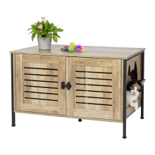 Cat Litter Cabinet with Cat-Head Entrance, Wood-Effect