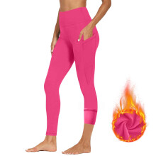 Women Sports Yoga Leggings Plush High Waist Stretch-rose red L