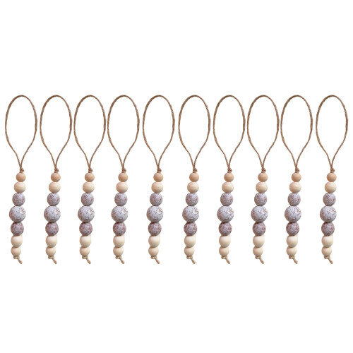 Pendentif en perles de bois faites à la main, 10 pièces,-6