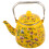 Yellow Enamel Tea Kettle Small with Infuser and Stable Flat Bottom 1