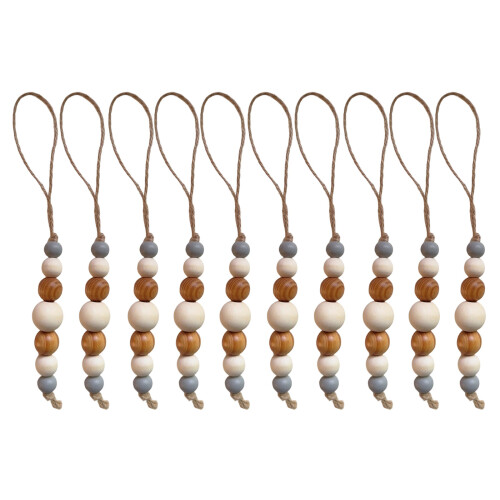 Décoration d'arbre de noël en perles de bois, pour mur,-5