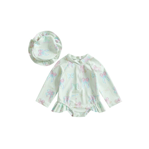 (12-18 Months, Army Green) Μαγιό για νήπια σκουφάκι κολύμβησης