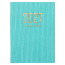 2027 Planungstagebuch Sky-Blue Mit PU-Leder Und Für Büro