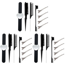3Sets Black Dual-Sided Rat Tail Comb Hair Styling Detangling Kit