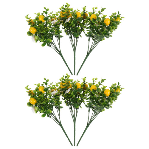 6Pièces Rameaux Citron Faux Pour Décoration Maison Élégante