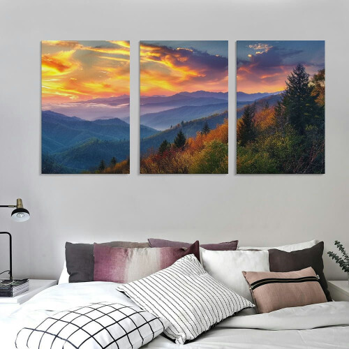 Σετ Τέχνης Τοίχου Great Smoky Mountain 12x16in 3 τεμάχια 2