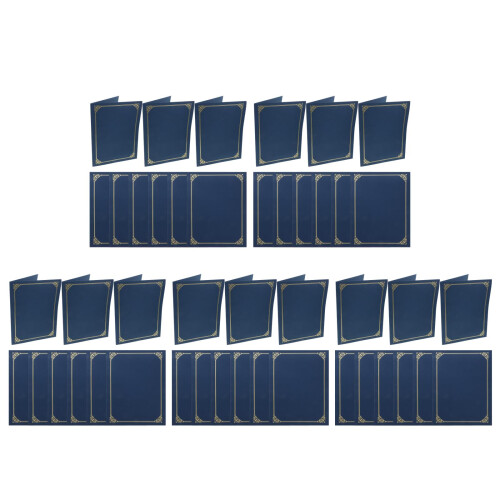 50Pcs Dark Blue Paper Diploma Holders Certificate Protectors