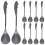 10Pcs Mini Black Stainless Handle Spoons for Coffee and Tea 1