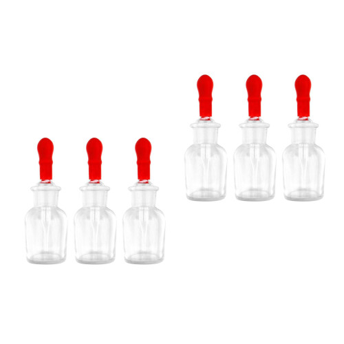 6Pcs Clear Glass Dropping Bottles Compact Refillable Perfume Bottles