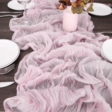 Chemin de table en étamine beige 118 x 35,5 pouces