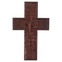 Wooden Jesus Cross Solid Wood Rustic Christian Home Ornament