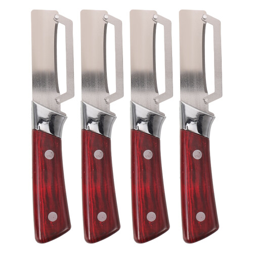 4Pcs Fruit and Vegetable with Wooden Handle Smooth Peeling Tool