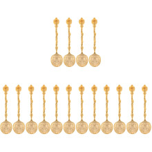 16Pcs Stainless Steel Golden Spoons for Coffee Ice Cream Cake