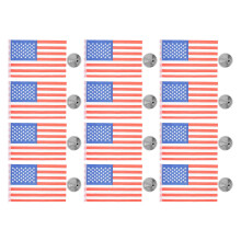 12Set American Flag Desk Stand Set with Cloth Flags for Office Use