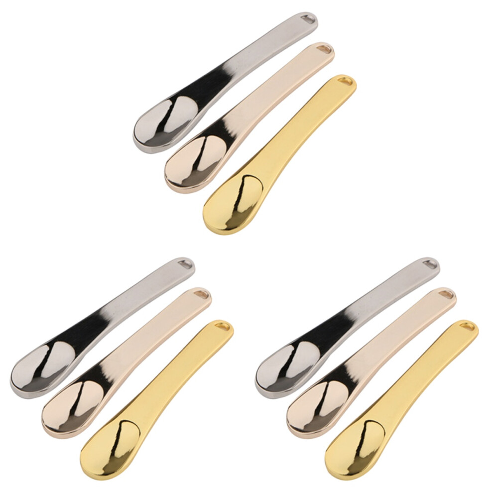 Vaguelly 9Pcs Portable Makeup Spoon Zinc Alloy Cosmetics Spatulas For Home Use