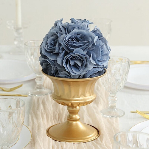 Μπάλες φιλιού σε σχήμα Dusty Blue Silk Rose (7 ίντσες, 2 τεμάχια)