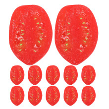 12Pcs Faux Red Cherry Tomato Decoration PVC Fake Fruit Home Decor