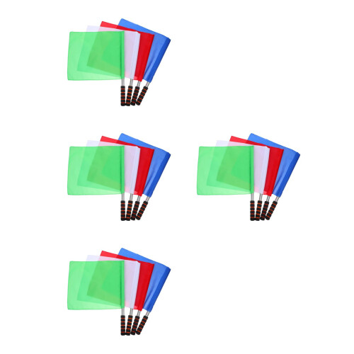 16Pièces Drapeaux Arbitre Course Multisport Manche Acier Confortable