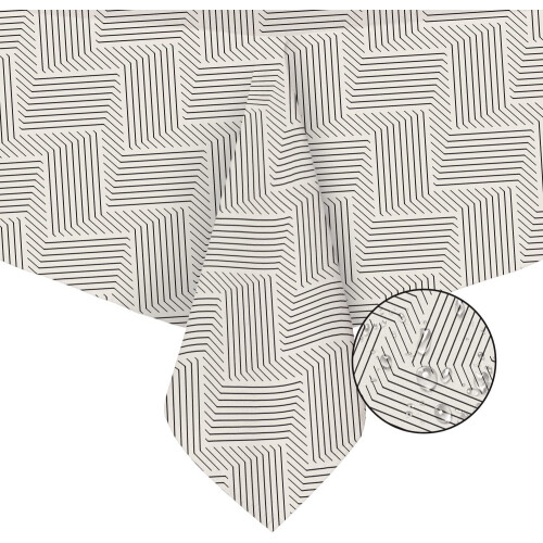 Blå geometrisk randig rektangulär bordsduk 152x213 cm