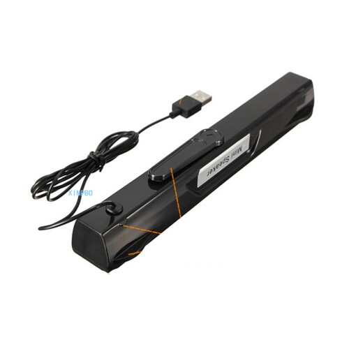 Bară de sunet USB cu sunet surround la 360, neagră