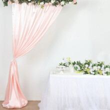 Cortina de fundal din satin roz pal, 2,4 m x 3 m