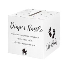 Baby Shower Diaper Raffle Tickets with Box 50 pcs
