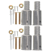 1Set Silver Metal Threaded Pole Tip for Broom Handle Replacement Kit