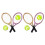 2Ensemble Mini Raquettes Tennis Plastique Accessoires Décor 1