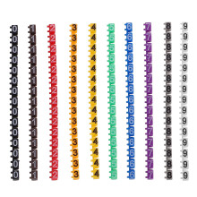 Set van 150 genummerde kabelmarkeringsbuisjes, diverse kleuren.