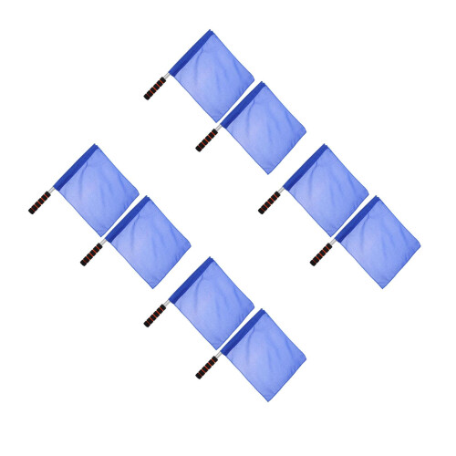8Pcs Blue Referee Flags Durable Cloth Hand Signals for Sports Training